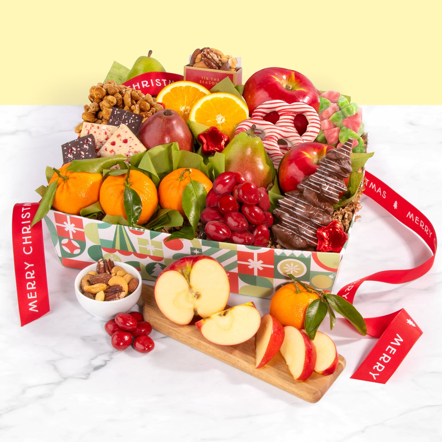 Merry Christmas Large Fruit & Treat Crate