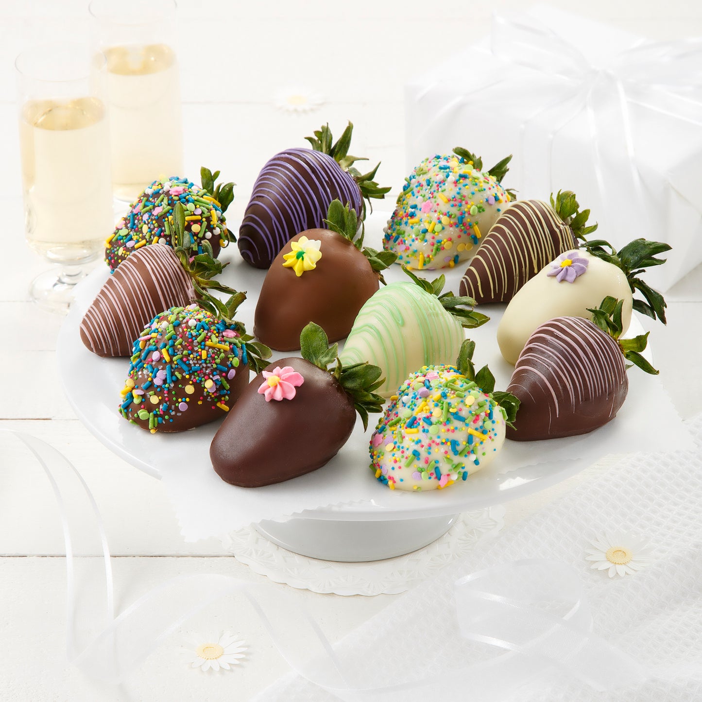 Spring Flowers Belgian Chocolate Covered Strawberries