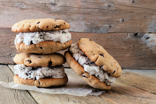 Homemade cookie ice cream sandwiches