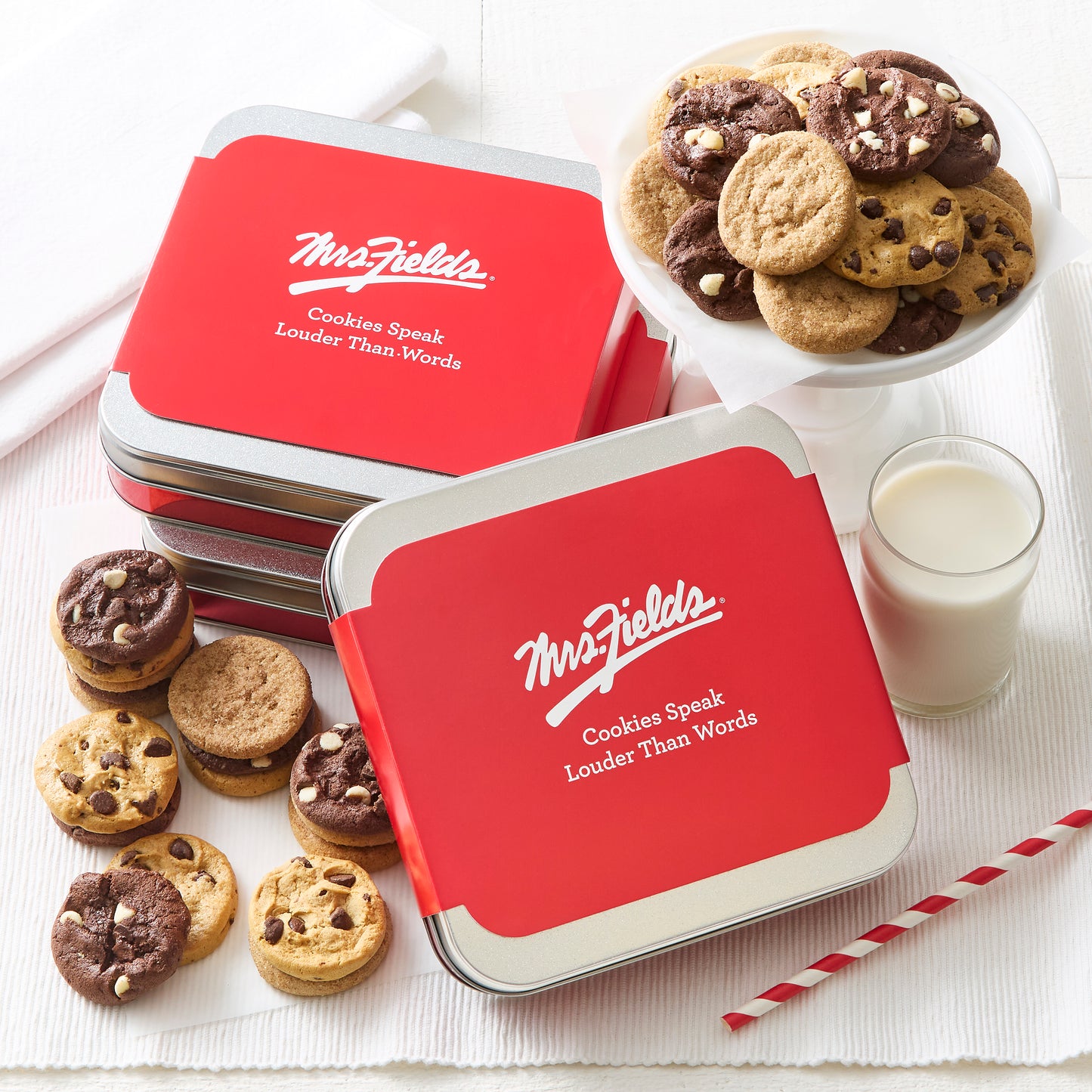 Mrs. Fields Signature 18 Nibblers® Bite-Sized Cookies 3-Pack Tins
