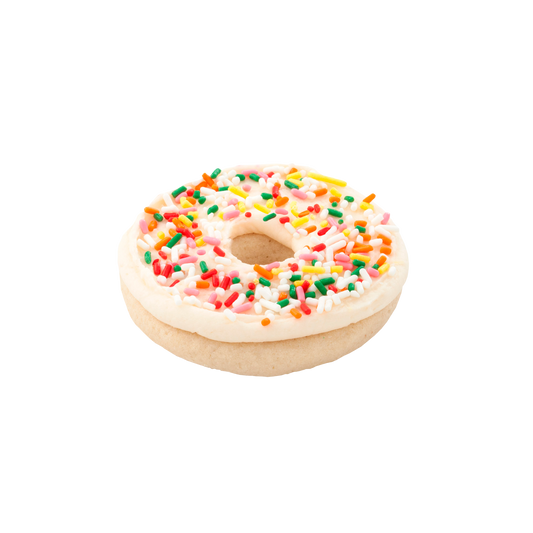 White Donut Cookie with Sprinkles