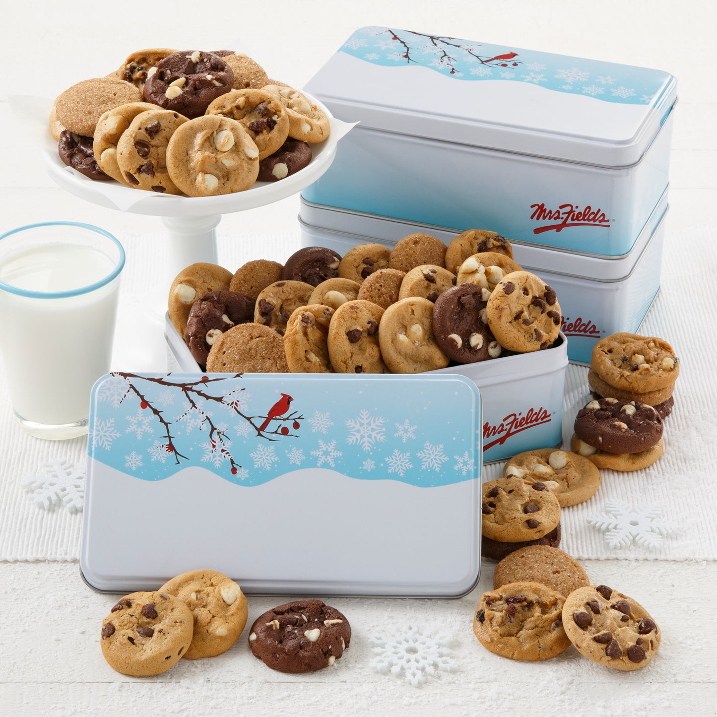 Holiday Cardinal 30 Nibblers® Bite-Sized Cookies Tins 16-Pack