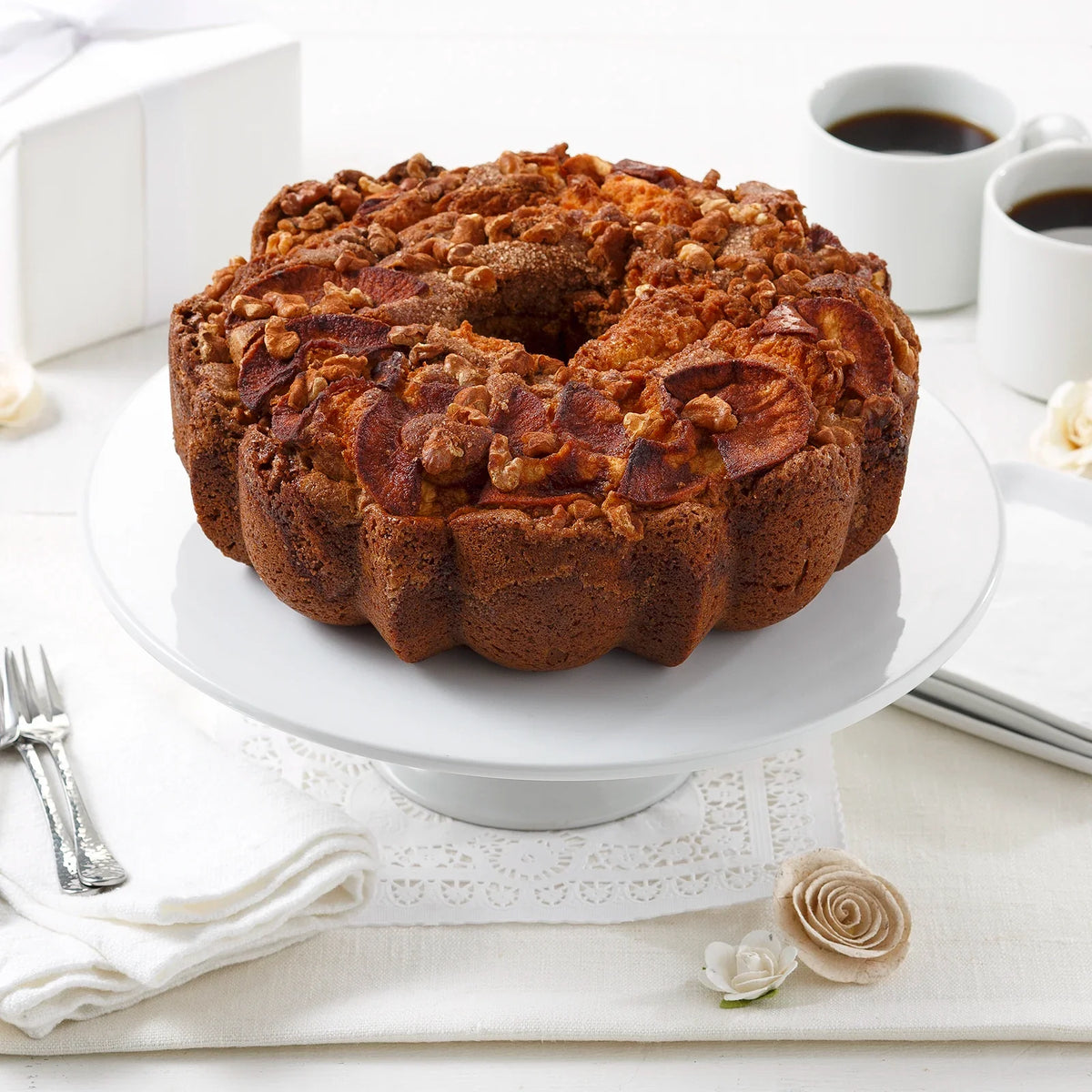 Apple Cinnamon Walnut Coffee Cake