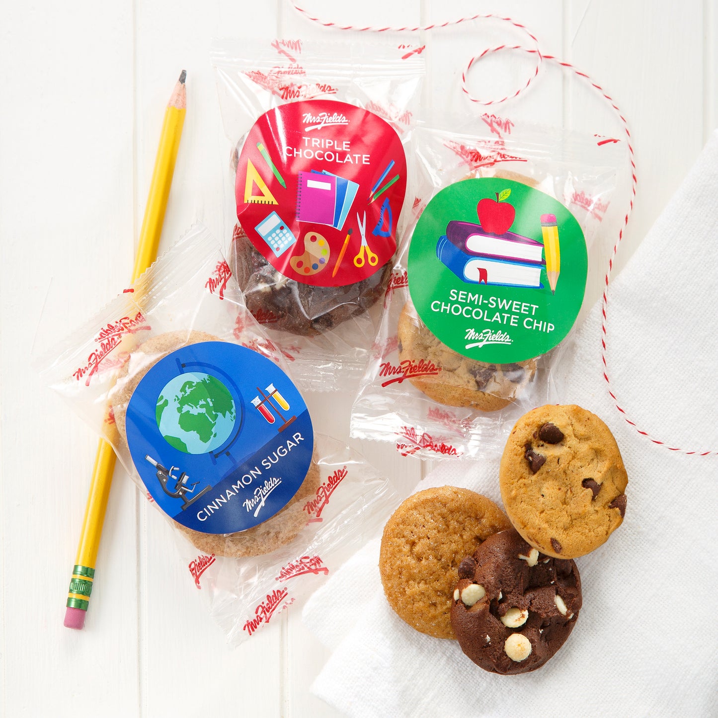 Three different packages of school themed Nibblers® 